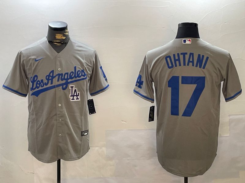 Men Los Angeles Dodgers #17 Ohtani Grey Game 2024 Nike MLB Jersey style 12165->los angeles dodgers->MLB Jersey